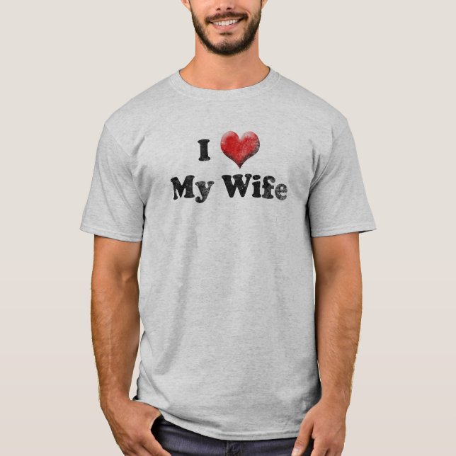 Camiseta Amo al El día de San Valentín de mi esposa (Anverso)