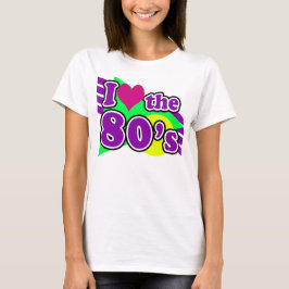 Camiseta Amo al fiesta de neón geométrico de los años