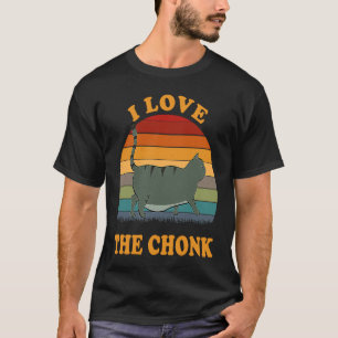Camiseta Amo al gatito gordo gris oscuro