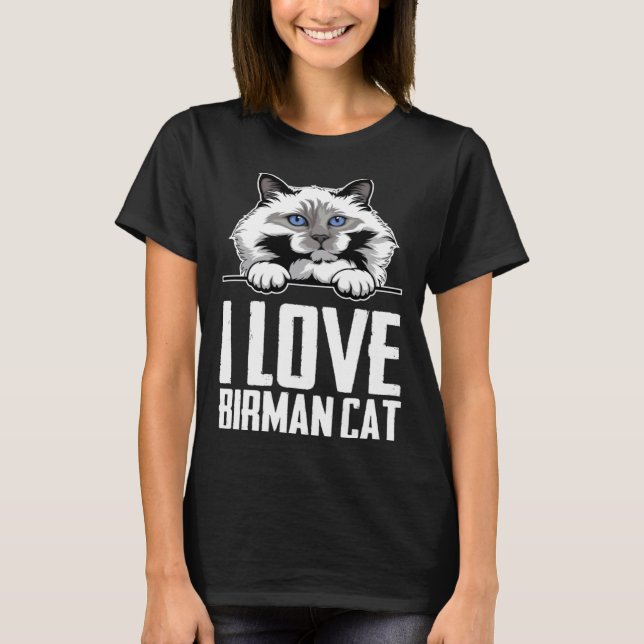 Camiseta Amo al gato birmano (Anverso)