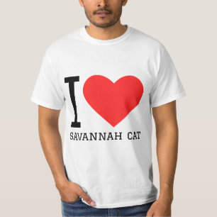 Camiseta Amo al gato de savannah