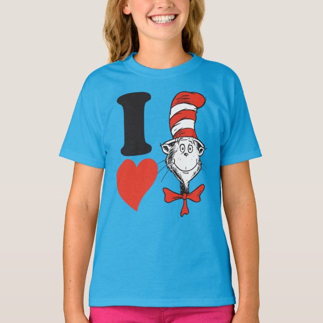 Camiseta Amo al gato en el sombrero (Anverso)
