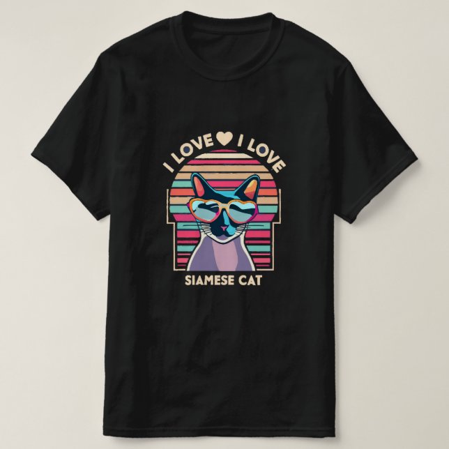 Camiseta Amo al gato siamés (Diseño del anverso)