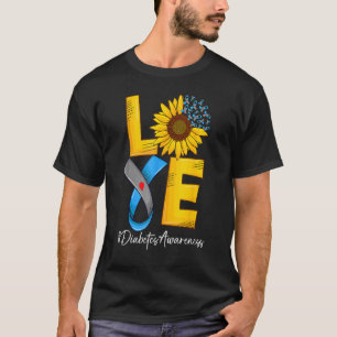 Camiseta Amo al girasol Cinta azul Diabetes Conciencia