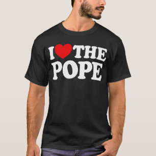 Camiseta Amo Al Papa Católico Del Corazón Rojo