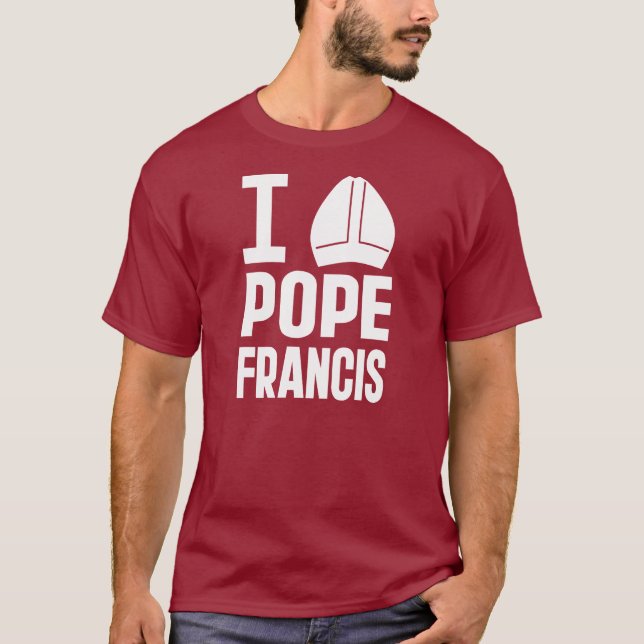 Camiseta Amo al Papa Francisco (Gorra de Pointy) (Anverso)