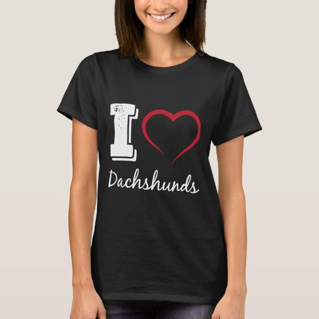 Camiseta Amo al perro de Dachshunds (Anverso)