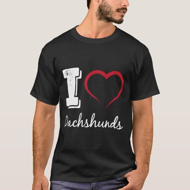 Camiseta Amo al perro de Dachshunds (Anverso)