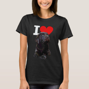 Camiseta Amo al perro Labrador Retriever de chocolate marró