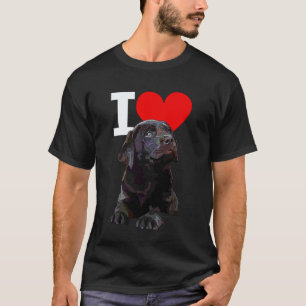 Camiseta Amo al perro labrador retriever marrón chocolate L