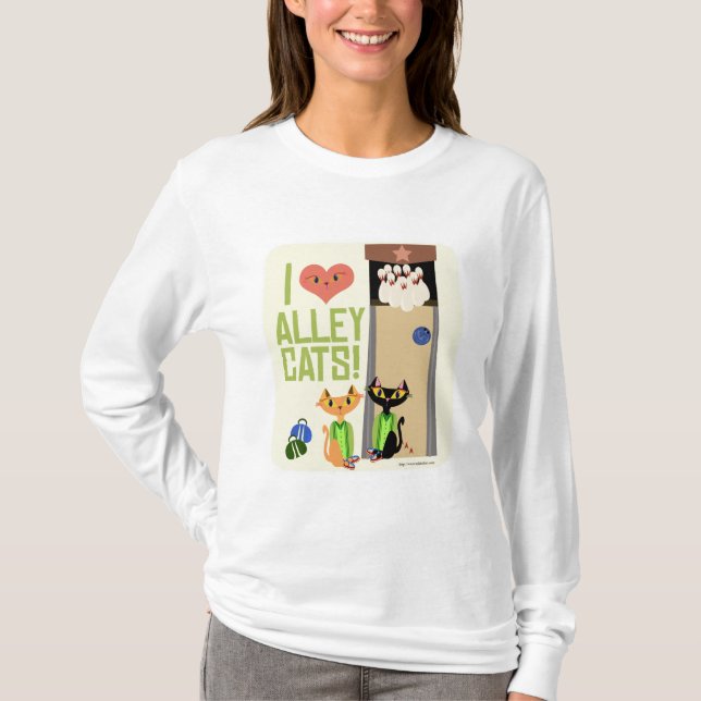 Camiseta Amo al Personalizado de los gatos de Alley (Anverso)