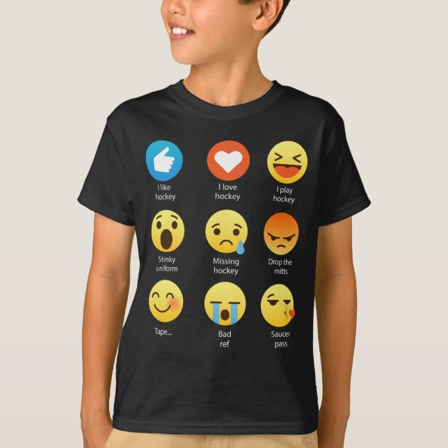 Camiseta Amo al Social del Emoticon del hockey (emoji) (la (Anverso)