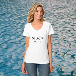 Camiseta Amo al triatlón por los trictogramas