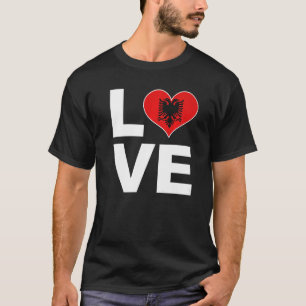 Camiseta Amo Albania Bandera del Corazón