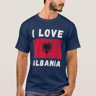 Camiseta Amo Albania Corazón Familia Albanesa Viaje Souv