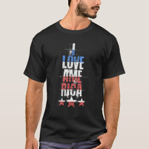 Camiseta Amo América 4 De Julio Independencia Bandera De Es