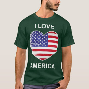 Camiseta Amo América Bandera USA Mi hogar Mi país 3