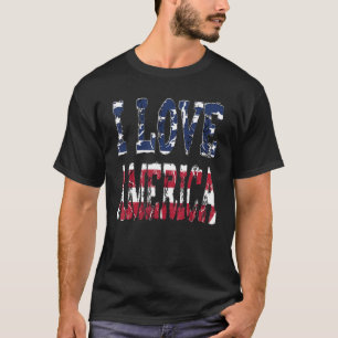 Camiseta Amo América Hombres de la Bandera de Estados Unido