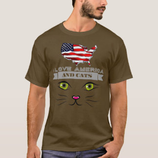 Camiseta Amo América y los gatos el 4 de julio
