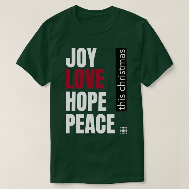 Camiseta Amo Amo Esperanza Paz Estos Navidades (Diseño del anverso)
