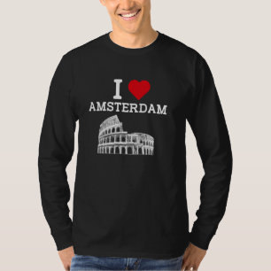 Camiseta Amo Amsterdam Funny Colosseum Gag Chiste Prank Co