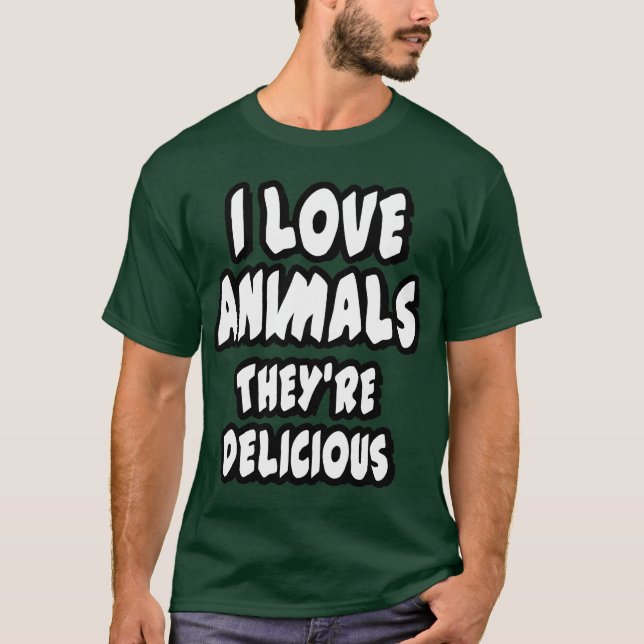 Camiseta Amo animales - son deliciosos (Anverso)