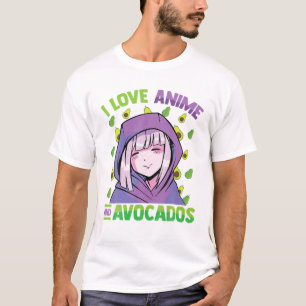 Camiseta Amo Anime Y Aguacates - Kawaii Blushing Otaku