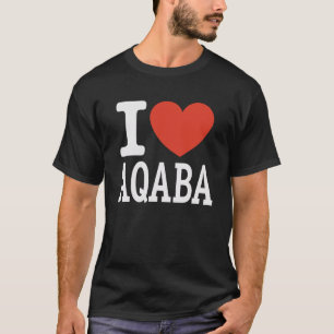 Camiseta Amo AQABA Ciudad Corazón Gráfico Recuerdo Viaje