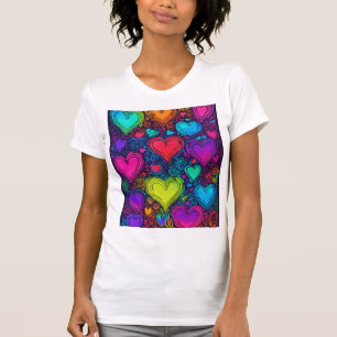 Camiseta "Amo arcoiris: Tee blanco de tela de Bella para mu
