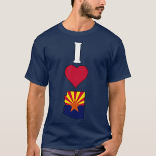 Camiseta Amo Arizona Vertical I Corazón Bandera Estatal Ari