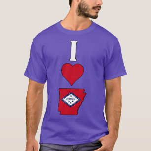 Camiseta Amo Arkansas Vertical I Heart Arkansas State Fl