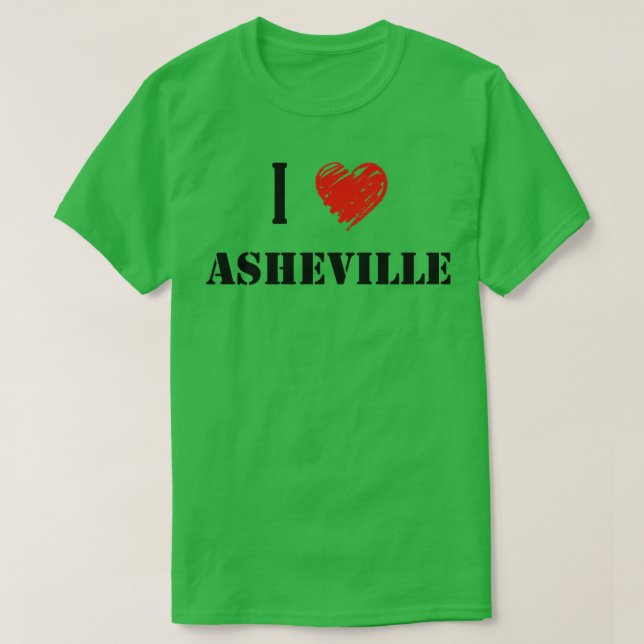 Camiseta Amo Asheville (Diseño del anverso)