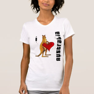 Camiseta Amo Australia - diseño del corazón del canguro
