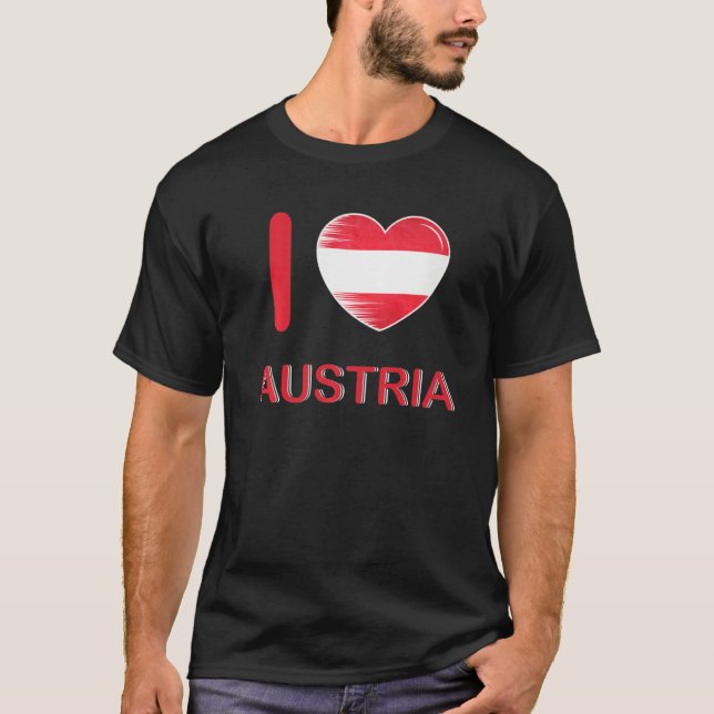 Camiseta Amo Austria Mi hogar Mi país Corazón Austria 2 (Anverso)