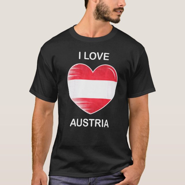 Camiseta Amo Austria Mi hogar Mi país Corazón Austria 3 (Anverso)