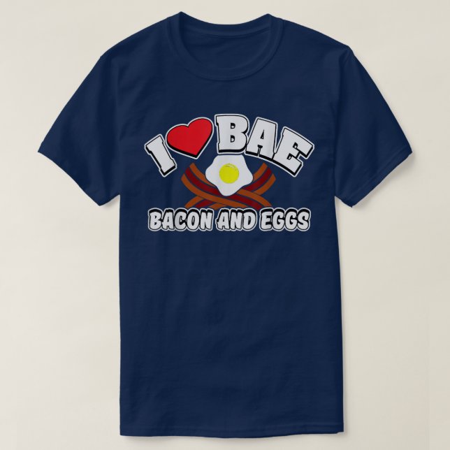 Camiseta Amo BAE, Bacon y huevos (Diseño del anverso)