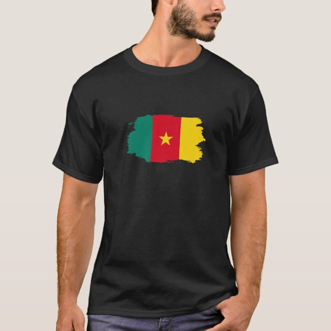 Camiseta Amo Bandera de Camerún Deportes patrióticos cameru (Anverso)