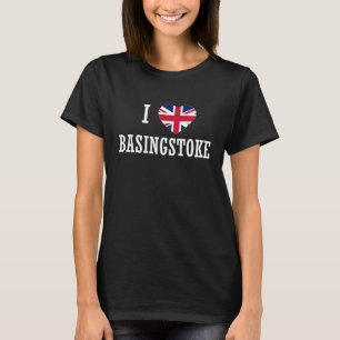 Camiseta Amo Basingstoke Inglaterra Unión Jack Bandera Cora