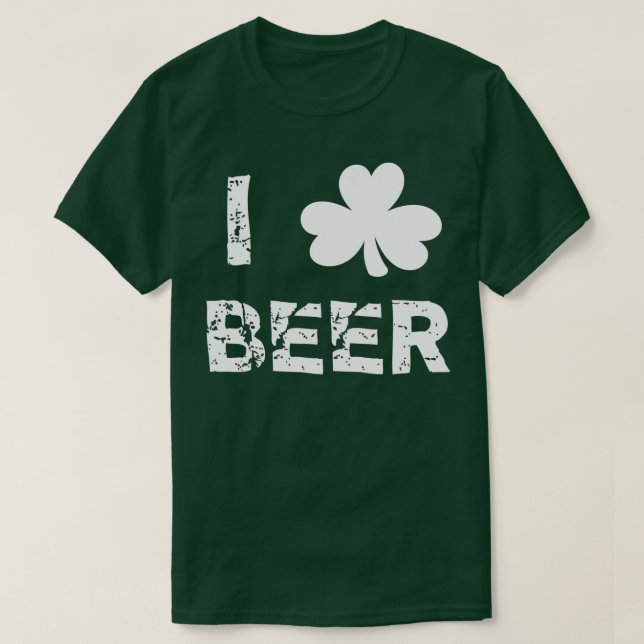 Camiseta Amo Beer Shamrock Funny St (Diseño del anverso)