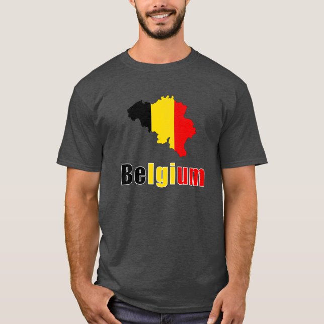 Camiseta Amo Bélgica - Bandera de Bélgica (Anverso)