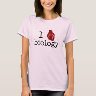 Camiseta ¡Amo biología - con un corazón anatómico!