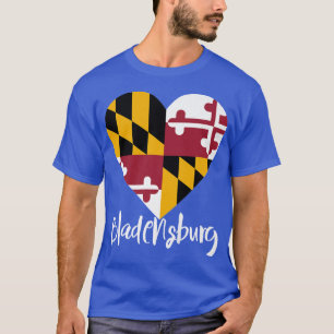 Camiseta Amo Bladensburg Maryland MD Bandera Corazón Regalo