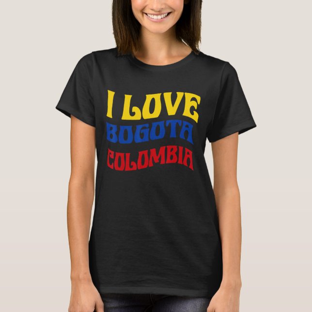 Camiseta Amo Bogotá Mapa de la Bandera de Colombia Orgullo  (Anverso)