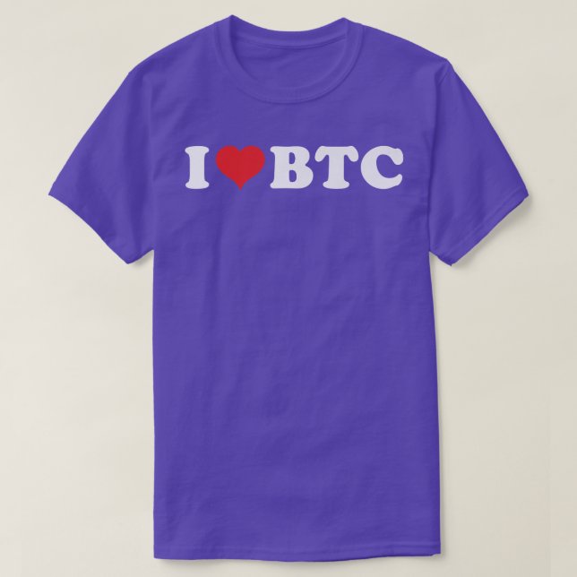 Camiseta Amo BTC (Bitcoin)  (Diseño del anverso)
