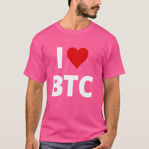Camiseta Amo BTC (Corazón Rojo) - Bitcoin Y Cripto
