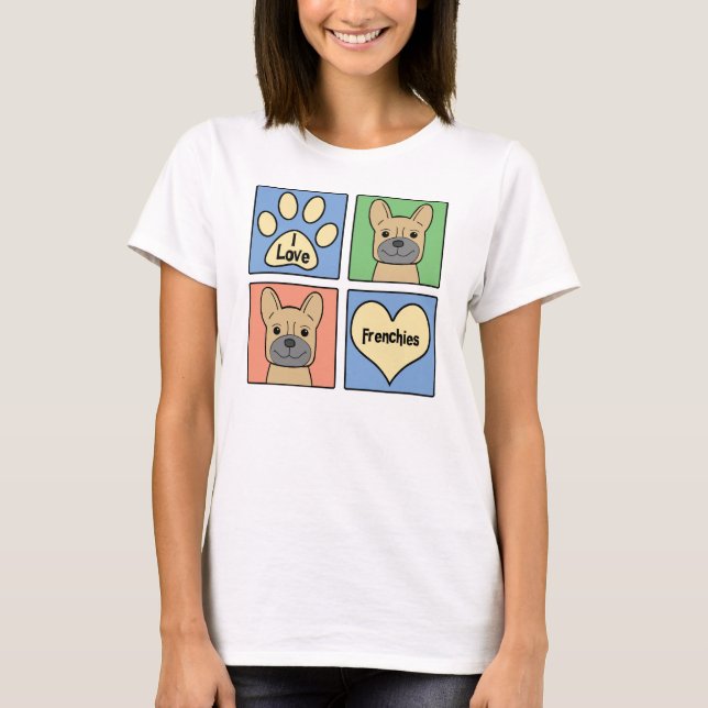 Camiseta Amo bulldoges franceses (Anverso)
