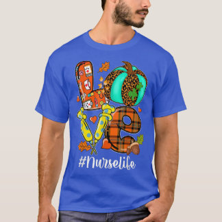 Camiseta Amo Calabaza Leopardo Jeringa Enfermera Vida Caída