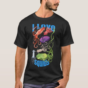 Camiseta Amo Calamares Pulpo Cefalópodo Océano Verano Kawa