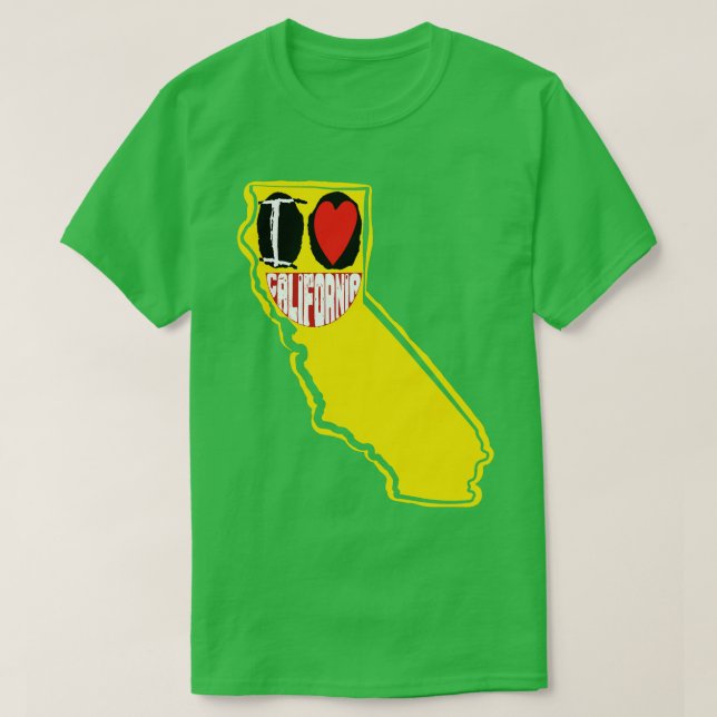 Camiseta Amo California Sonriendo Cara Feliz (Diseño del anverso)