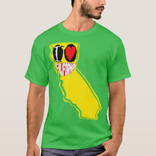 Camiseta Amo California Sonriendo Cara Feliz